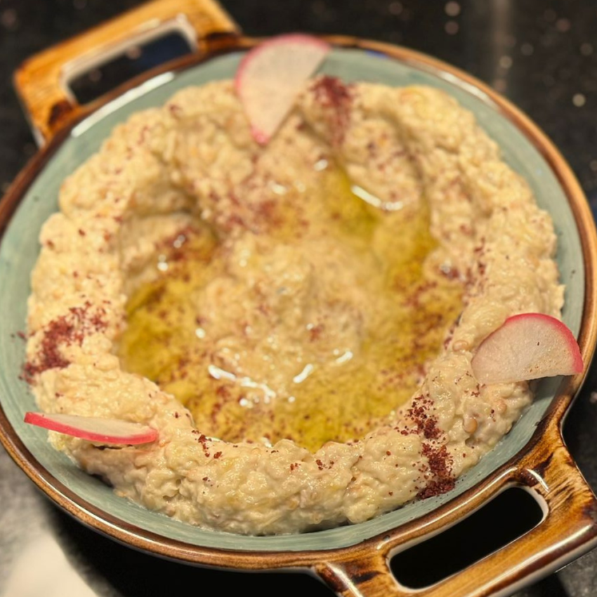 Baba Ghanouj in Lebanese restaurant in Lagos