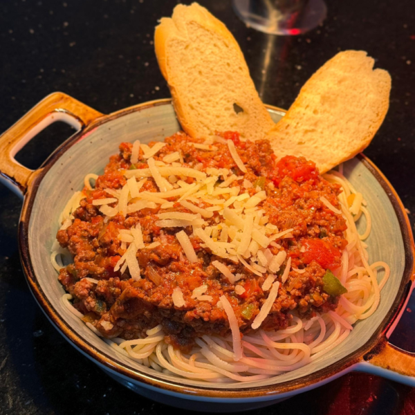 Spaghetti Bolognese is served at the best restaurant in Ikeja. Join us today.