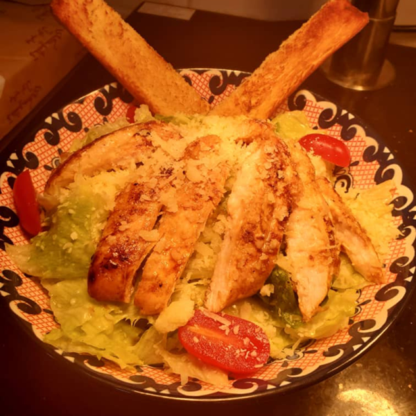 Caesar salad is an intercontinental cuisine at our restaurant in Lagos