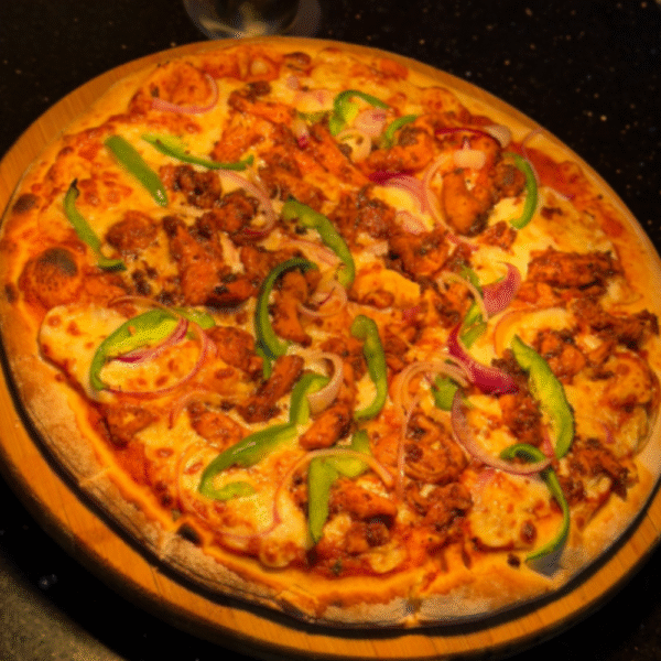 chicken suya pizza